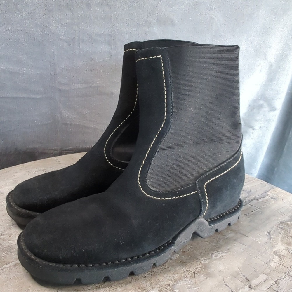 Cole Haan Country Womens Boots Black Suede Pull On Sz 8.5 B Cowgirl Core‎